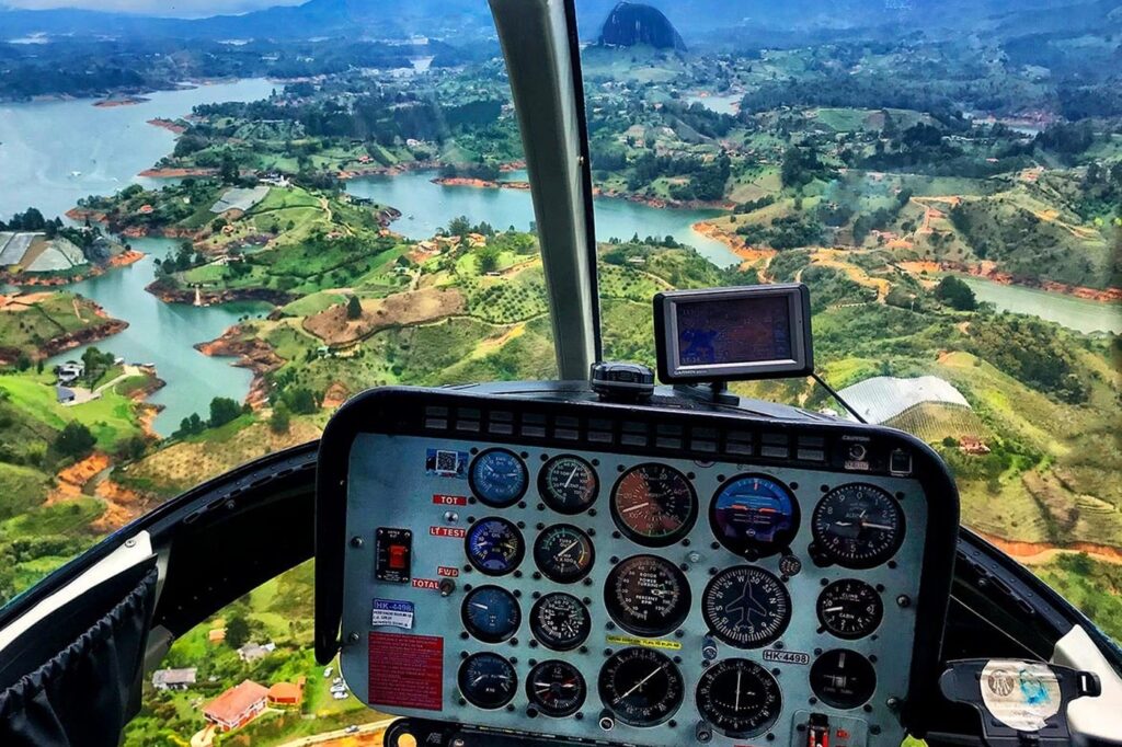 Vista aérea del embalse de Guatapé
